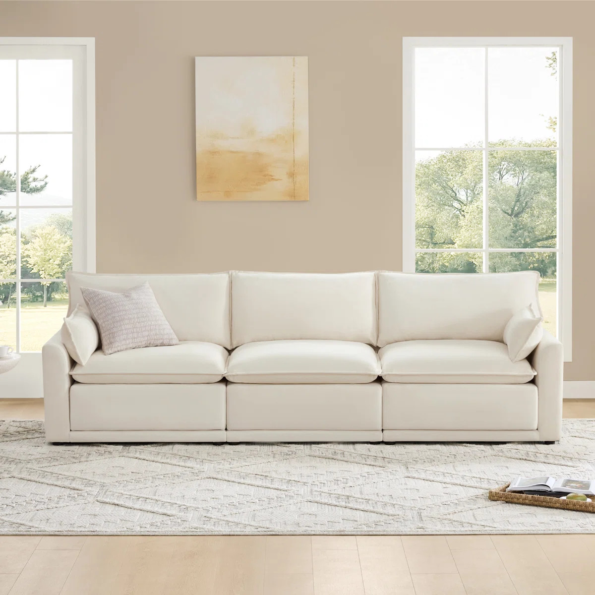 Cloud 112.6''W 3-Piece Oversized Modular Sectional Sofa with 7-Layer Cushion | Wayfair North America