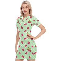 Super Cute Strawberry Dresses | Strawberries All-Over Prints 3 Different Colors Women's Polo Collar Dress | Etsy (US)