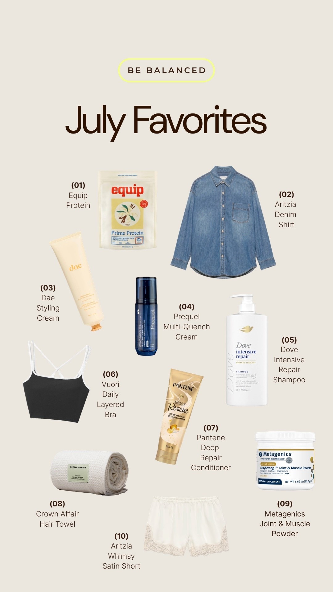 All things skincare, haircare, wellness & lifestyle! My monthly round up of most used items for July!