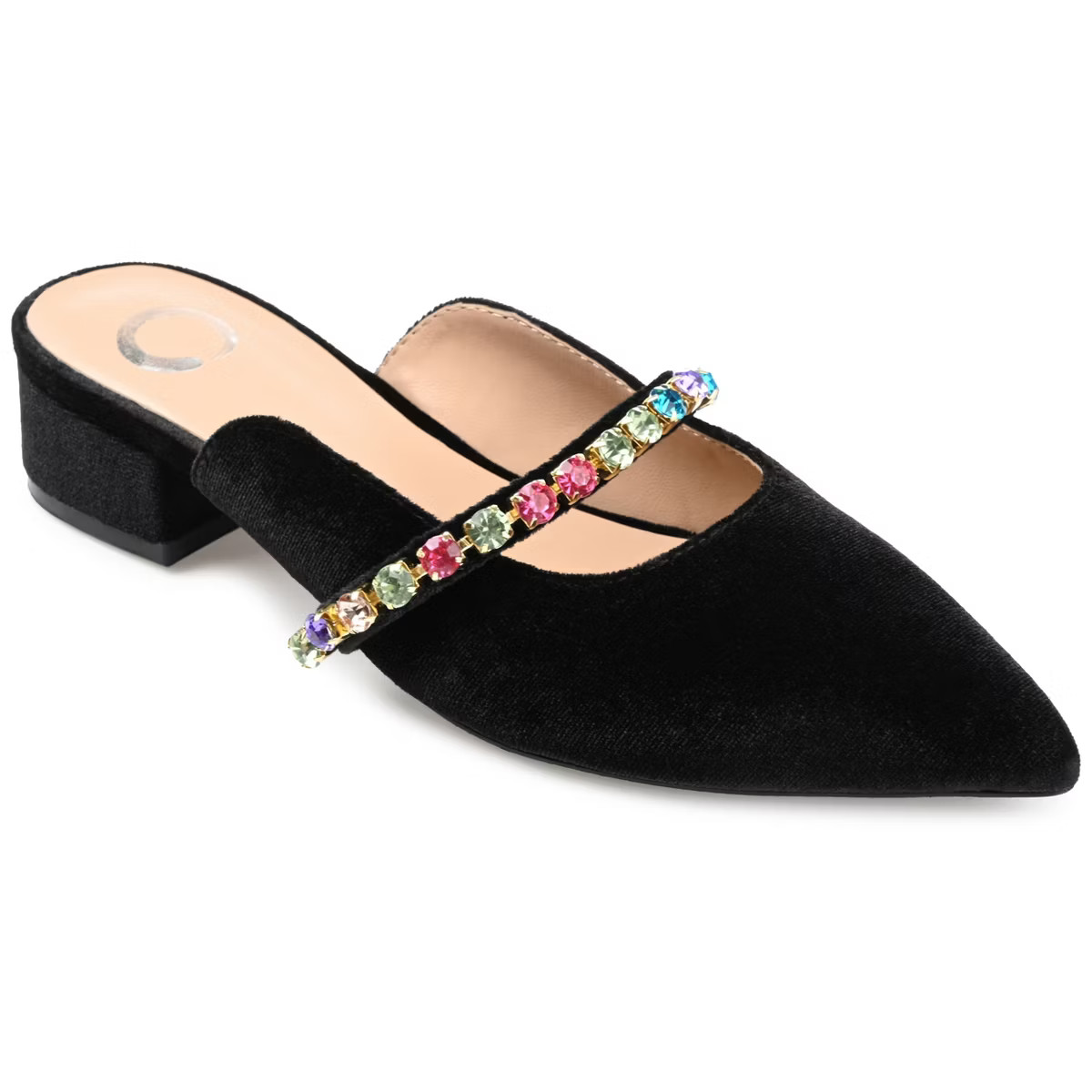 Journee Collection Womens Jewel Mules Pointed Toe Slip On Flats | Target