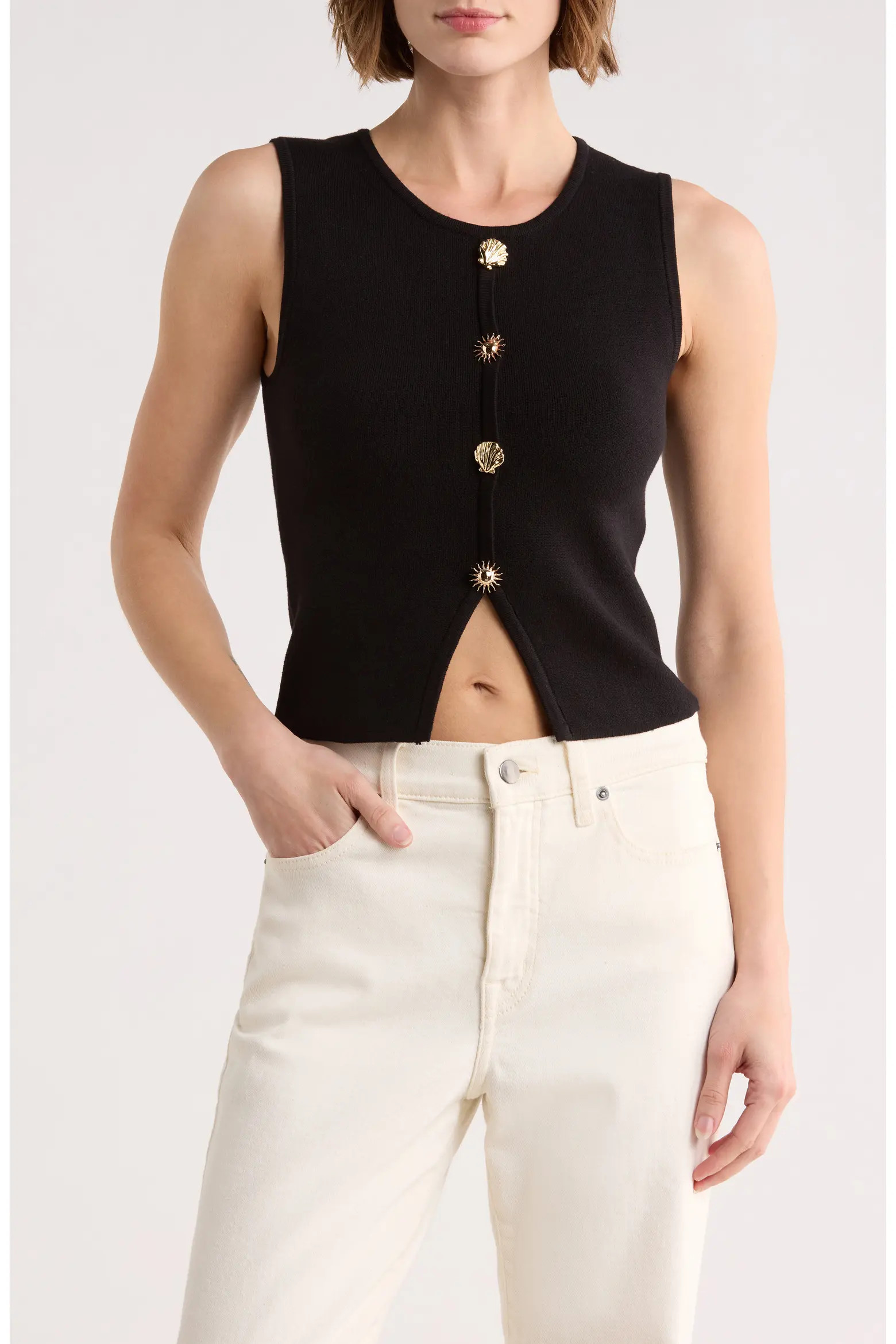 Button Detail Knit Tank Top (Women) | Nordstromrack | Nordstrom Rack