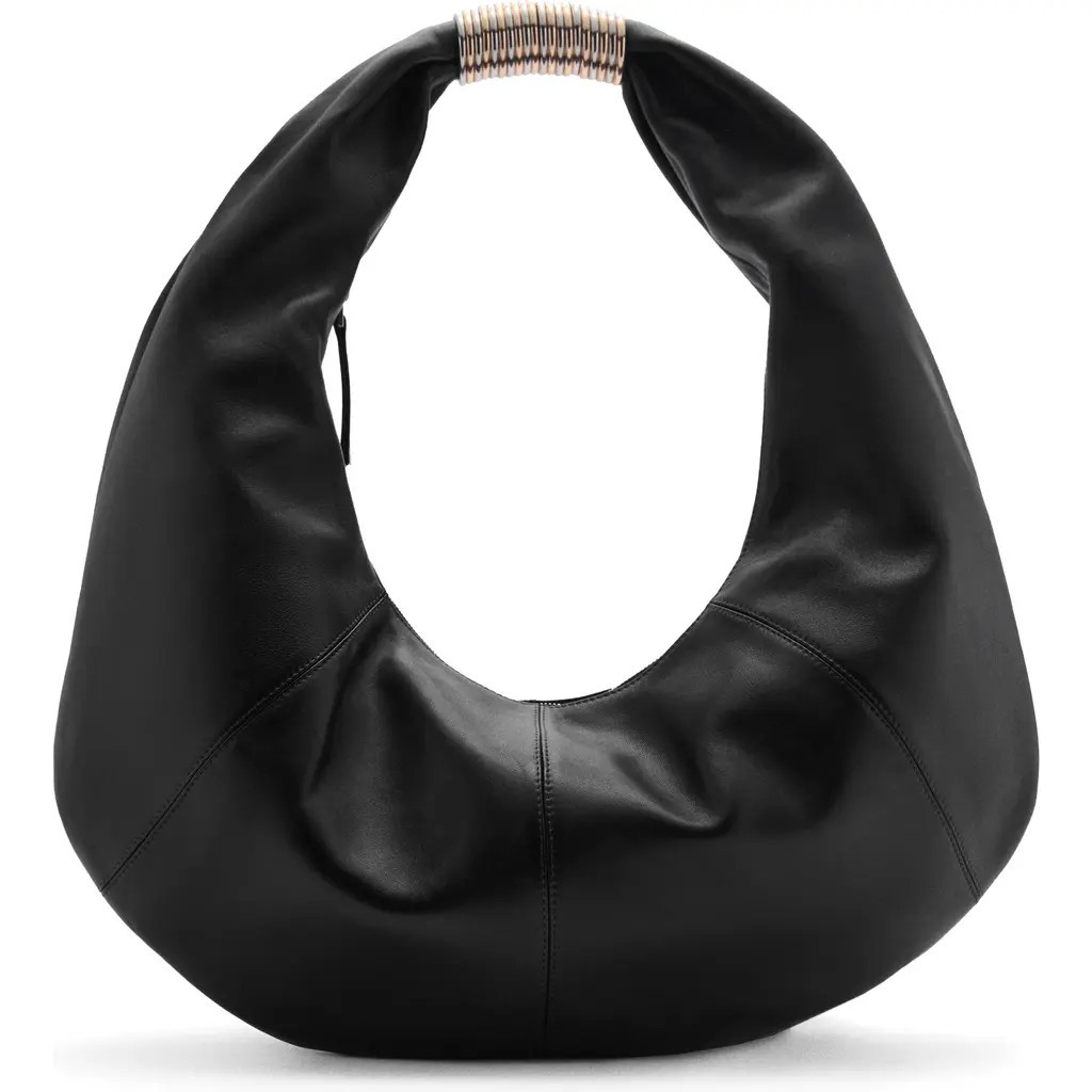 MANGO Leather Shoulder Bag in Black at Nordstrom | Nordstrom