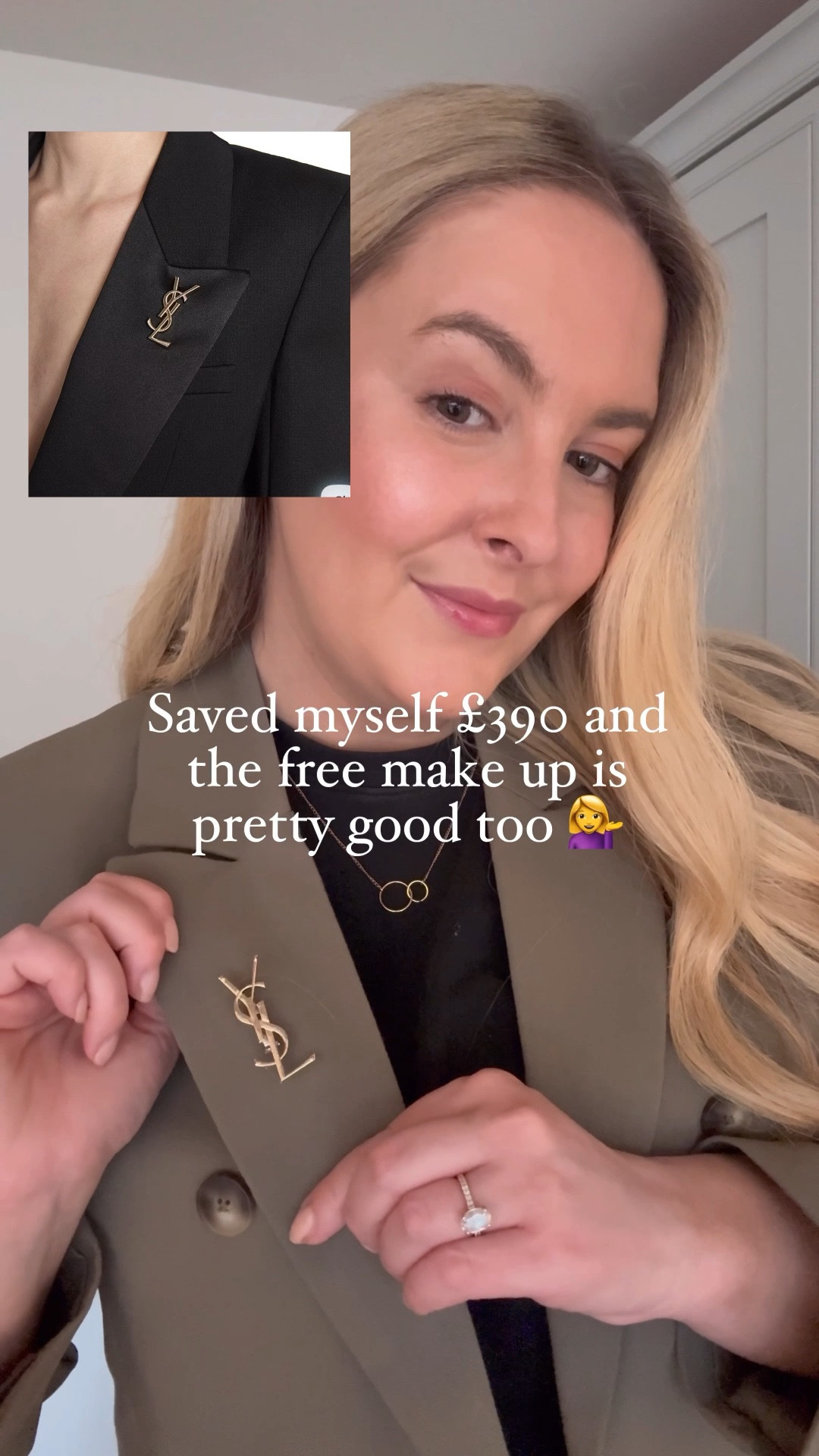 THE FREE MAKE UP IS NOT BAD EITHER 🤣🤣

Honestly buzzing!!!! Made my own little YSL brooch 🤣🙌

I’ll add the link to the pins and make up I used below!

Feel free to Share this with a friend who would like this 🥰

Love Jade xxx

#splurgeorsave #affordablefashion #brooch

#LTKuk #LTKluxury #LTKbeauty