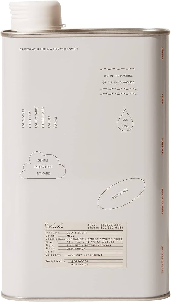 DedCool - Vegan Laundry DEDtergent | Clean, Non-Toxic Fragrance For All (Milk, 32 fl oz | 946 ml) | Amazon (US)