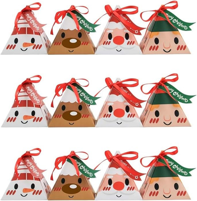 24PCS Christmas Triangle Candy Boxes - Party Favors Decorations | Wedding Favor Boxes | Winter Ch... | Amazon (US)