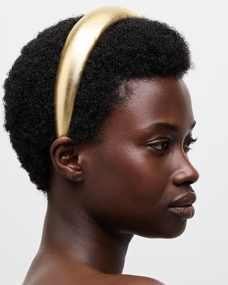 Oversized metallic leather headband | J. Crew US