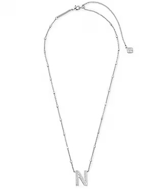 Kendra Scott Letter Initial Pendant Necklace In Silver | Dillard's