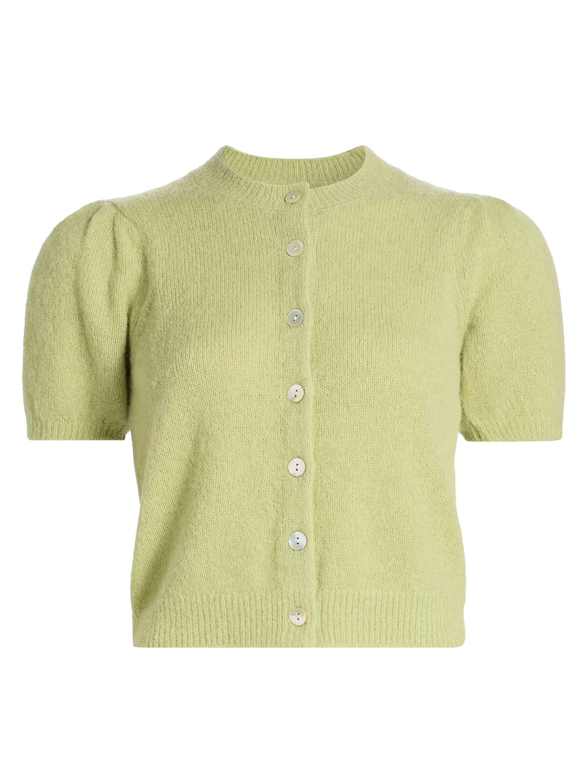 DÔEN Anisa Alpaca-Blend Puff-Sleeve Cardigan | Saks Fifth Avenue | Saks Fifth Avenue