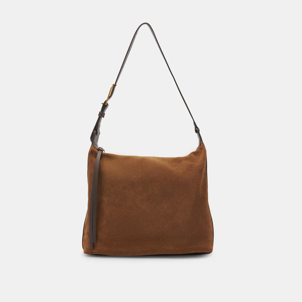 HANA SHOULDER BAG TOBACCO SUEDE | DolceVita.com