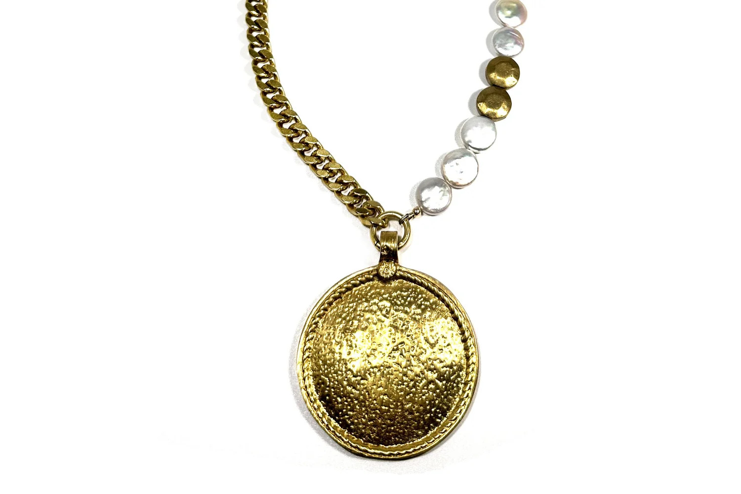 PEARL COIN & SHIELD (LIMITED-EDITION) NECKLACE \u2014 Rachel Nathan | Rachel Nathan