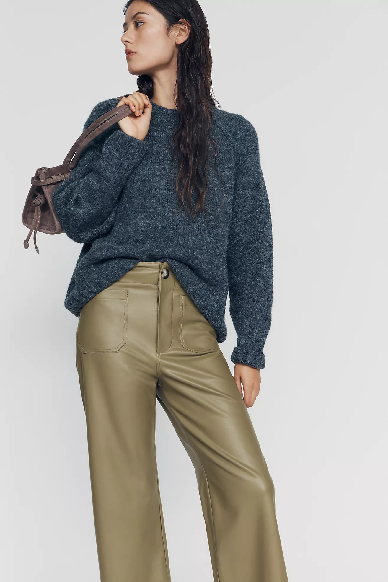 Maeve Colette Faux-Leather Full-Length Pants | Anthropologie (US)