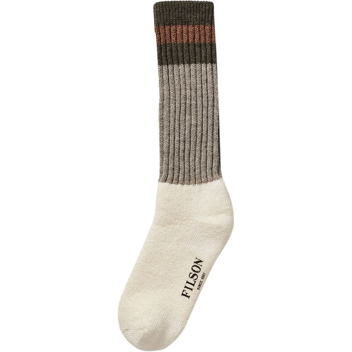 Filson 1970s Logger Thermal Sock Green/Brown, M | Backcountry