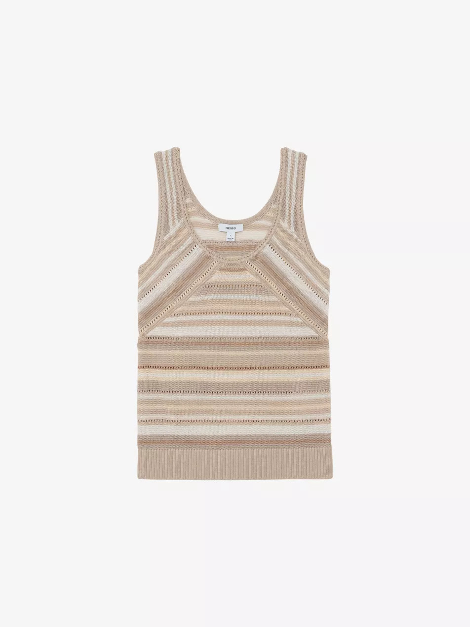 Miriam Striped Scoop-Neck Knitted Vest | Selfridges
