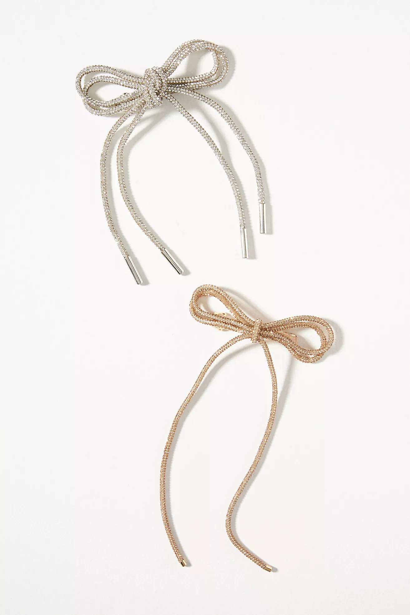 Crystal Bow Barrettes, Set of 2 | Anthropologie (US)