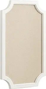 Kate and Laurel Hogan Framed Scalloped Decorative Wall Pinboard, White, 18 x 30, Rustic Modern Fa... | Amazon (US)
