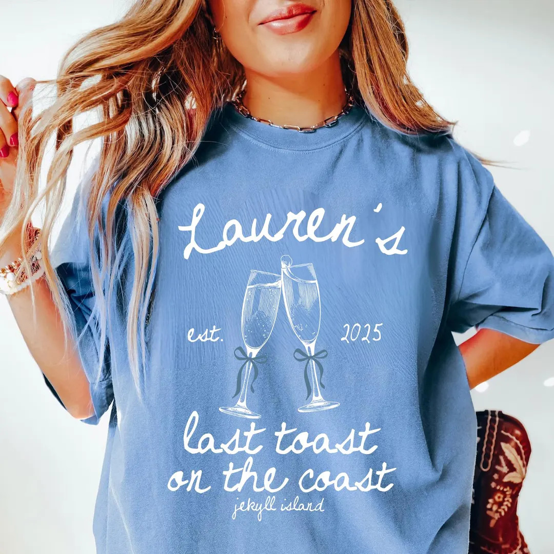 Last Toast on the Coast Bachelorette Shirt, Coastal Beach Bride Tee, Custom Bridal Party T-Shirt,... | Etsy (US)