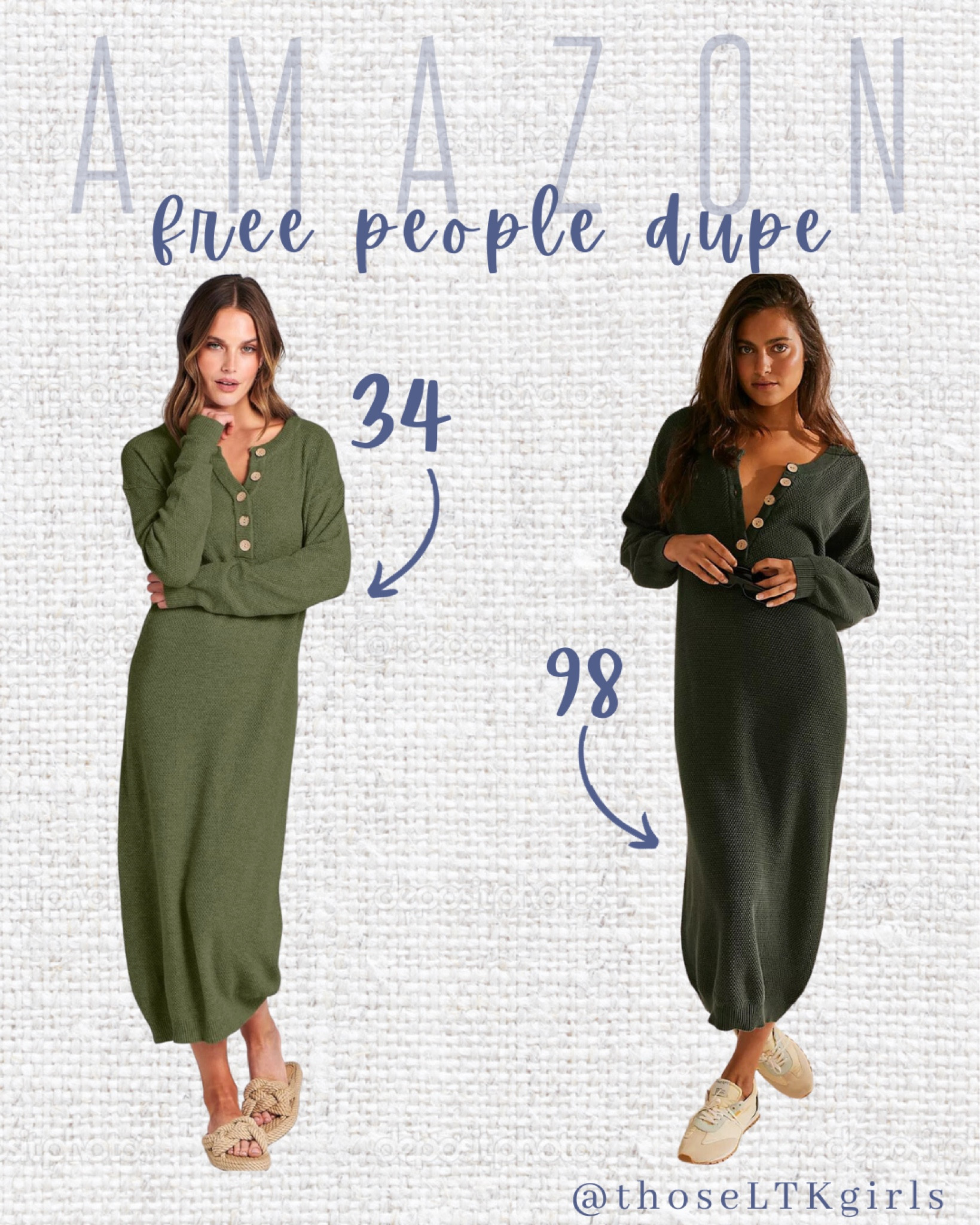 Identical Amazon dupe of the Free People Hailee Sweater Midi💚💚




Sweater Maxi Dress, Affordable Outfit Idea, Fall Style, Loungewear Dress, Budget Friendly Fashion Finds, Free People Inspired, Cute Dress Inspiration, Comfy Fit Idea

#LTKfindsunder50 #LTKSeasonal #LTKsalealert