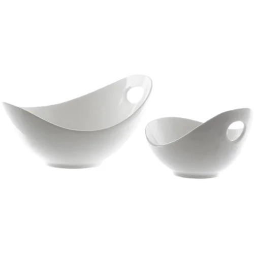 10 Strawberry Street Whittier Fruit Bowls with Cut Out Handle, Set of 2, White - Walmart.com | Walmart (US)