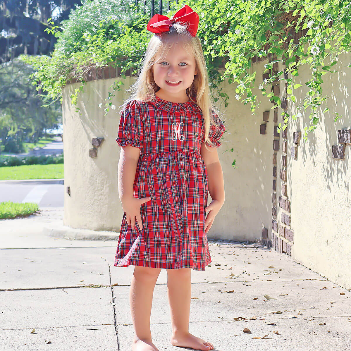Westmount Plaid Red Sash Dress | Classic Whimsy
