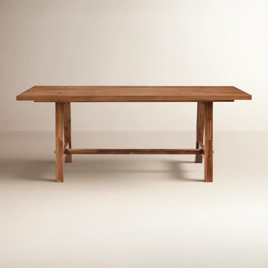 Mistana\u2122 Alexa 78.5" L Acacia Solid Wood Trestle Dining Table & Reviews | Birch Lane | Birch Lane