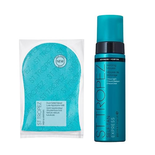 St.Tropez Express Mousse 6.7 Fl Oz with Applicator Mitt | Fast Acting Tan, Develops in 1-3 Hours | Double Sided Luxe Mitt for Streak-Free Tan | Vegan & Cruelty Free | Amazon (US)