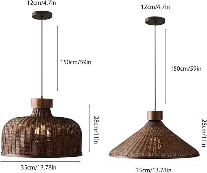 Industrial Pendant Light Rattan Plaited Articles Craft Chandelier Southeast Asian Style Woven Pen... | Amazon (US)