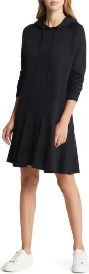 Long Sleeve Flounce Hoodie Dress | Nordstrom