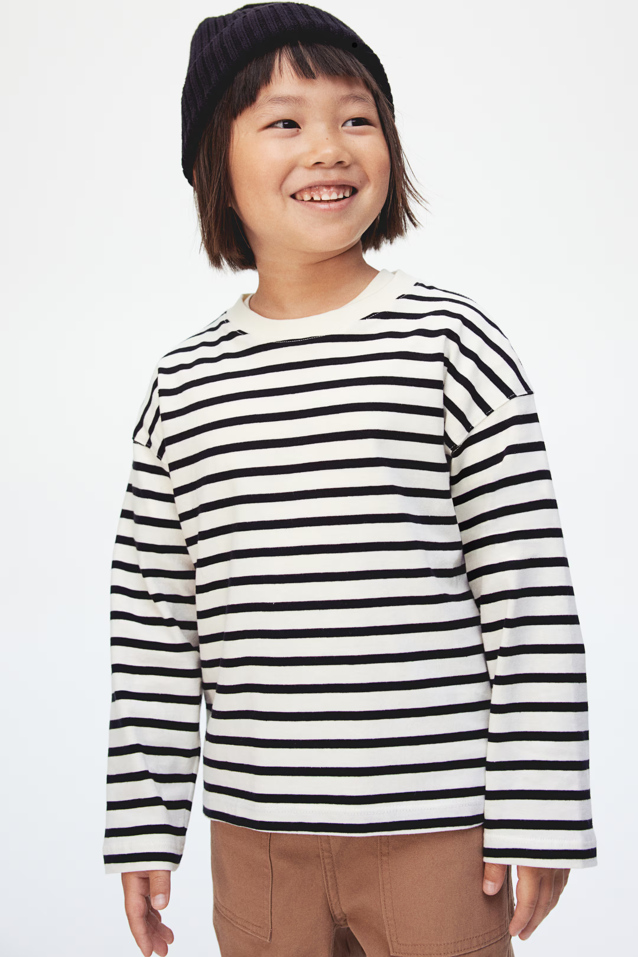 Long-sleeved T-shirt - Dark green/striped - Kids | H&M US | H&M (US + CA)