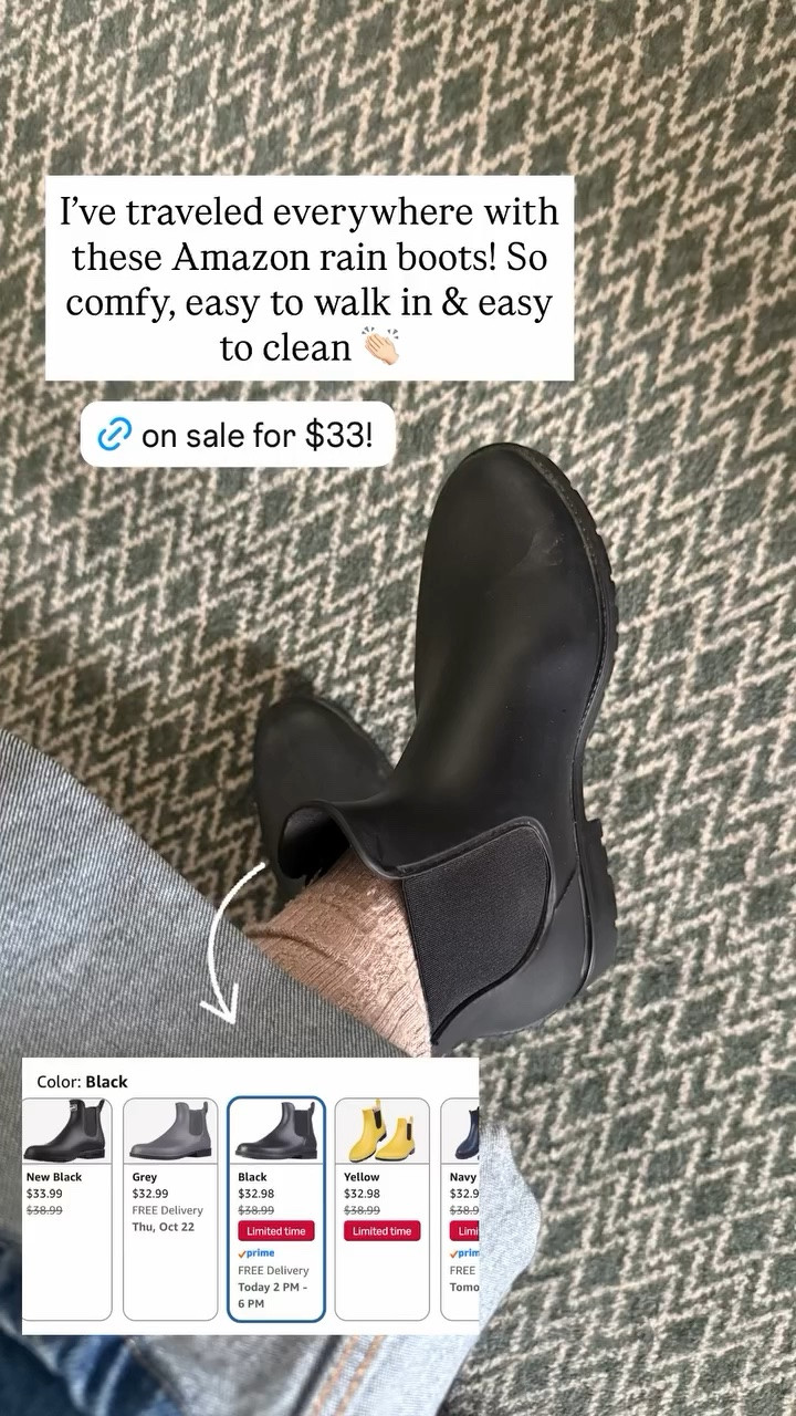 I’ve traveled everywhere with these Amazon rain boots! So comfy, easy to walk in & easy to clean 👏🏻