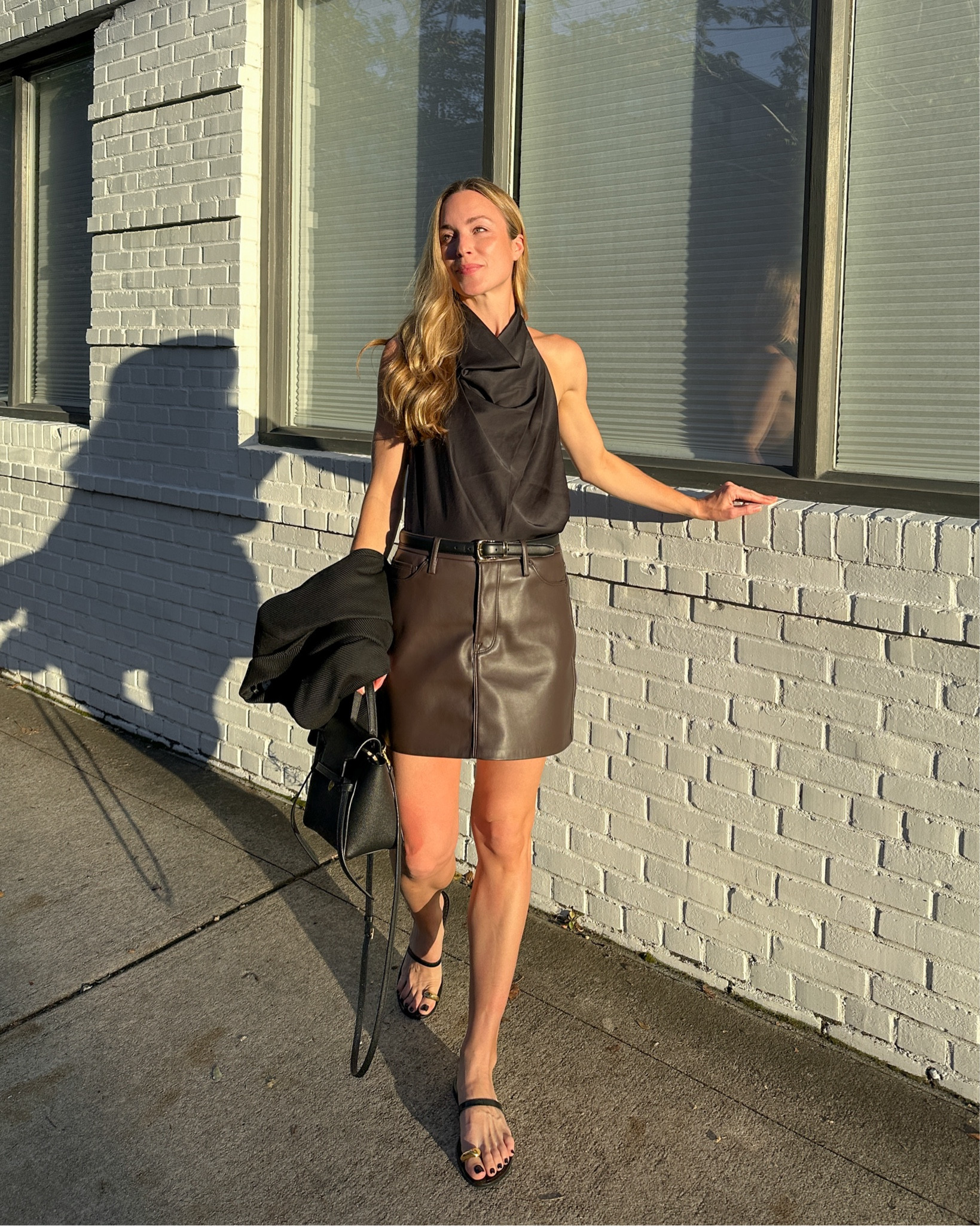 Old Vince top (similar linked), skirt runs large, sandals and belt TTS.

#LTKSeasonal