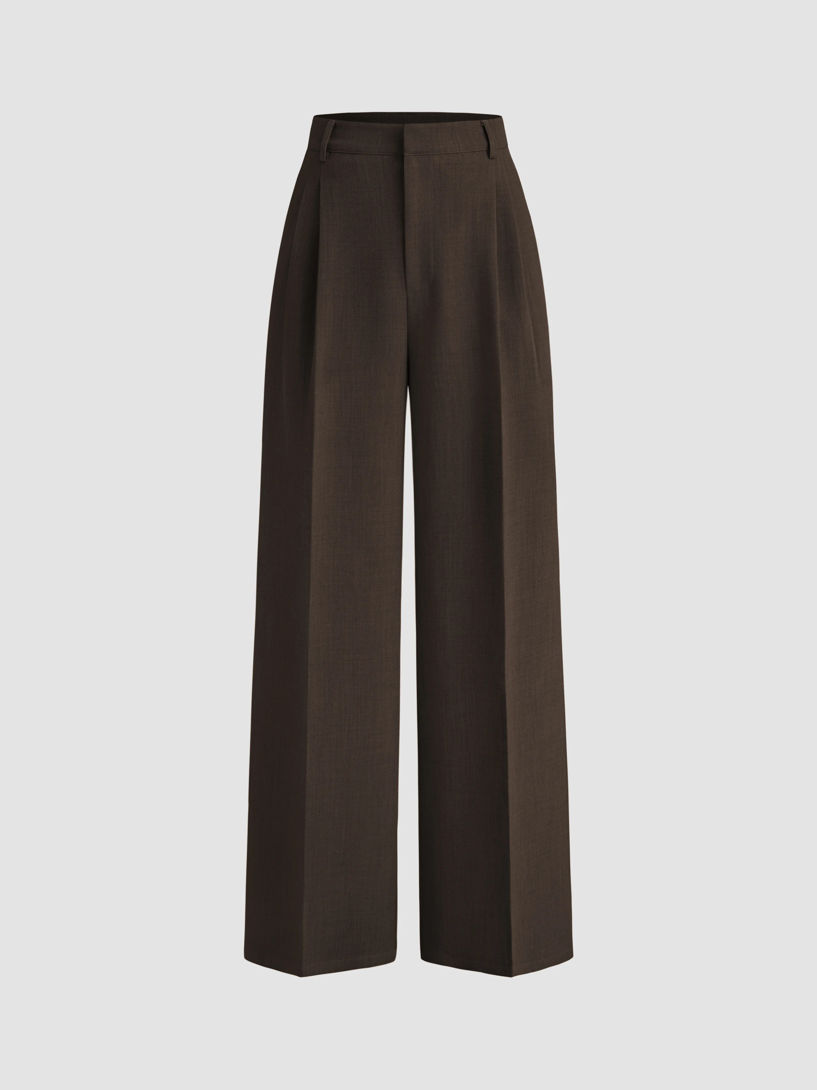 Mid Rise Pleated Wide Leg Trousers | Cider