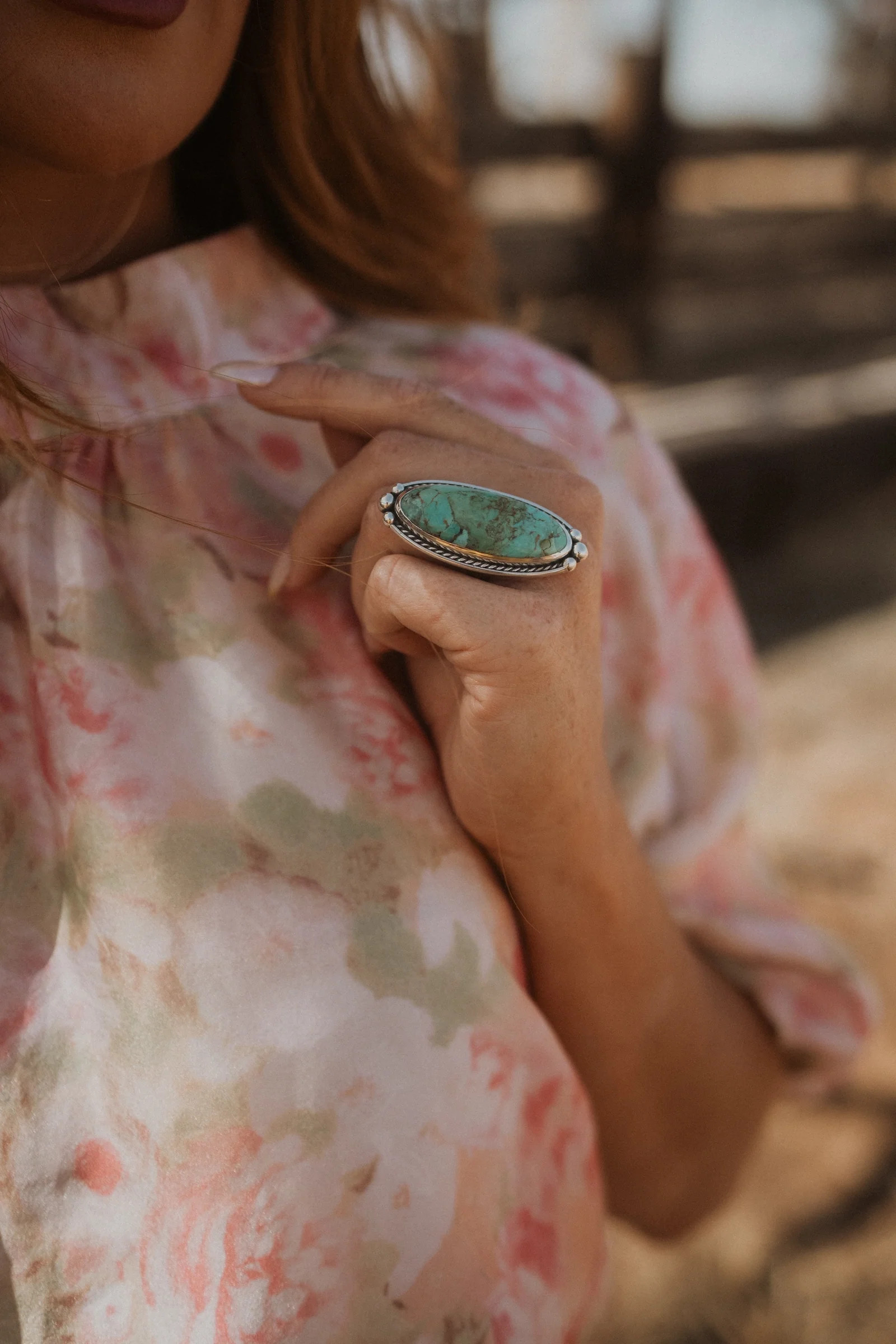 Carlisa Ring | Blue Copper Turquoise | Goldie Lew Jewelry