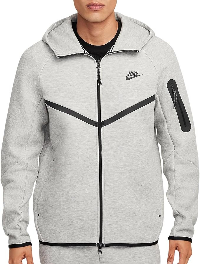 Nike Tech Men's Full-Zip Windrunner Hoodie (HV0949-063, Dark Grey Heather/Black) | Amazon (US)