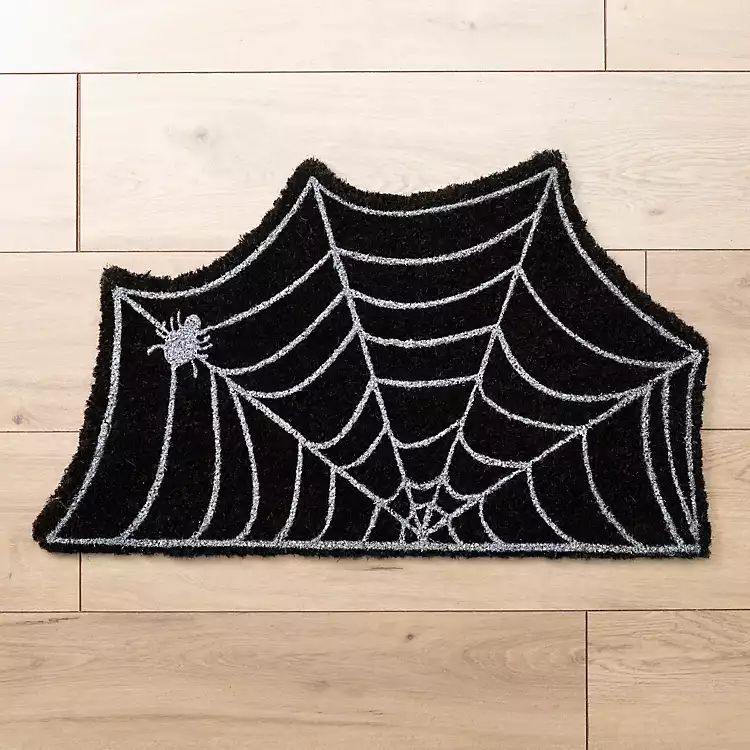 New! Black Spider Web Doormat | Kirkland's Home