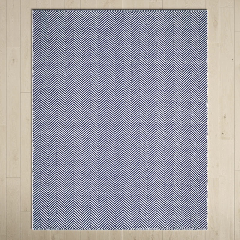 Aliso Cotton Navy/White Rug | Wayfair North America