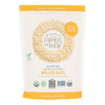 One Degree Organic Foods Organic Rolled Oats - Sprouted - Case of 4 - 24 oz | Target
