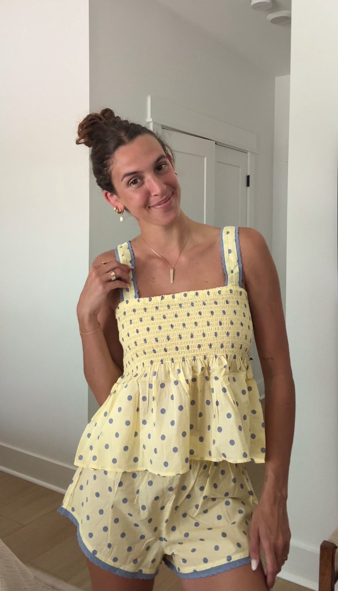 The cutest matching set lately 💛

Wearing this smocked Abercrombie sleep tank + shorts—lightweight, comfy, and perfect for slow mornings or warm summer days at home ☀️

Easy, feminine, and so flattering ✨

#LTKmomlife #LTKootd #LTKSeasonal