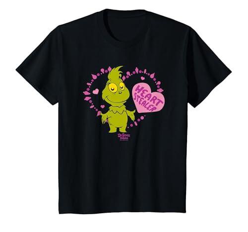 Dr.Seuss Baby Grinch Heart Stealer T-Shirt, Youth, Black, Small | Amazon (US)