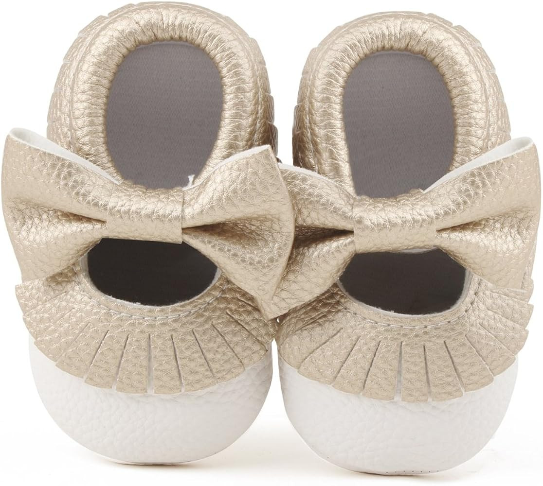 DELEBAO Infant Toddler Baby Soft Sole Tassel Bowknot Moccasinss Crib Shoes | Amazon (US)