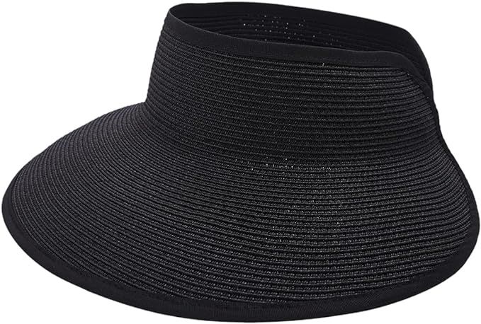 Joywant Sun Visor Hats for Women, Women's Summer Ponytail Foldable Straw Beach Hat with UPF 50+ | Amazon (US)