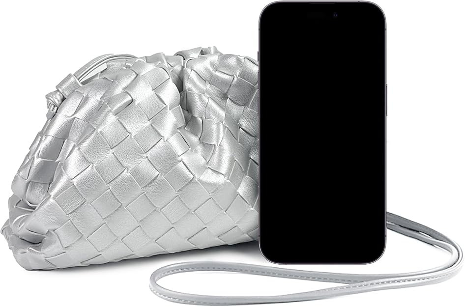 Woven Dumpling Bag for Women Clutch Purses, Cloud Crossbody Handbag Soft Shoulder Bag | Amazon (US)