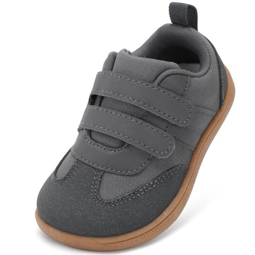STQ KIDS Toddler First Walking Shoes Infant Shoes, Toddler Boys Sneakers Wide Toe Box Zero Drop, Dark Grey Infant 3 | Amazon (US)