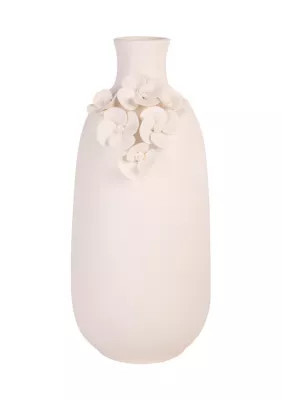 Bazaar Tall White Floral Vase | Belk