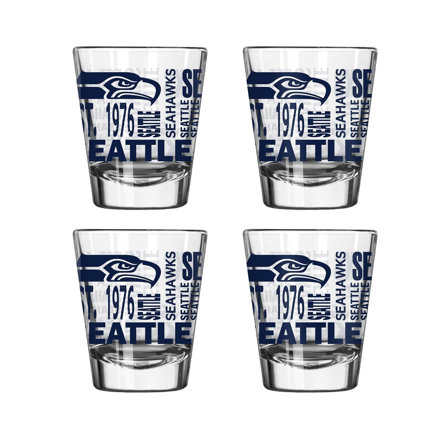 Logo Brands - Seattle Seahawks 4-Pack 2oz. Shot Glass Set - Multicolor | Best Buy U.S.