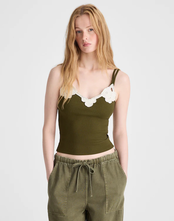 Floral-Lace V-Neck Tank | Madewell