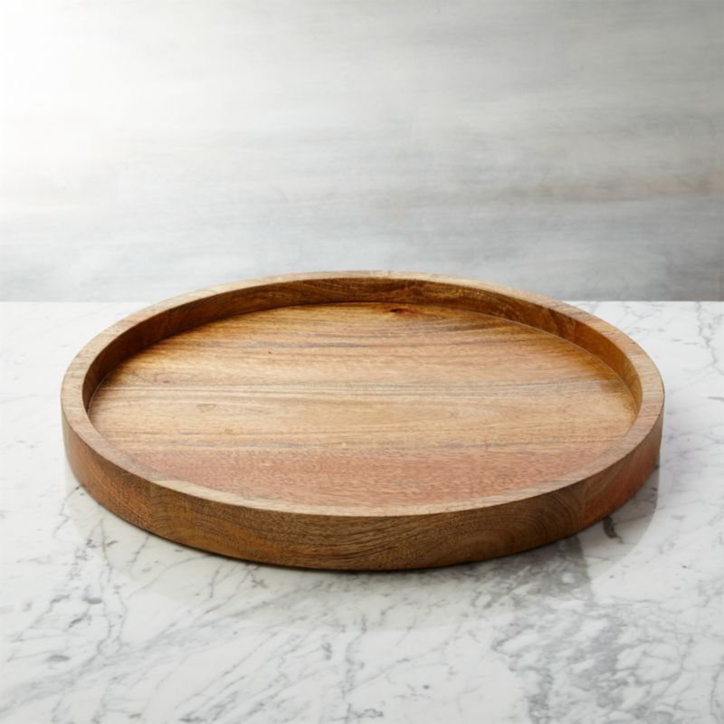 Wood Round Serving Tray + Reviews | Crate & Barrel | Crate & Barrel