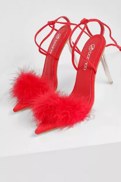 Feather Wrap Up Heel | Boohoo.com (US & CA)