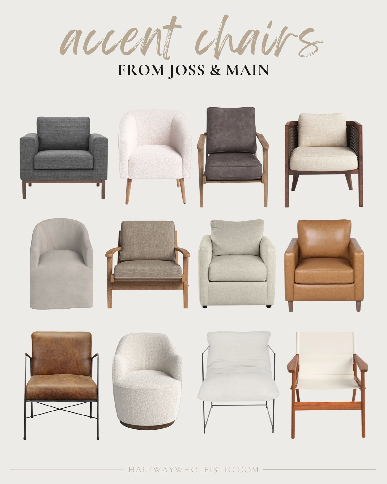 Cute and comfy accent chairs from joss and main! 

#LTKSeasonal #LTKhome #LTKsalealert