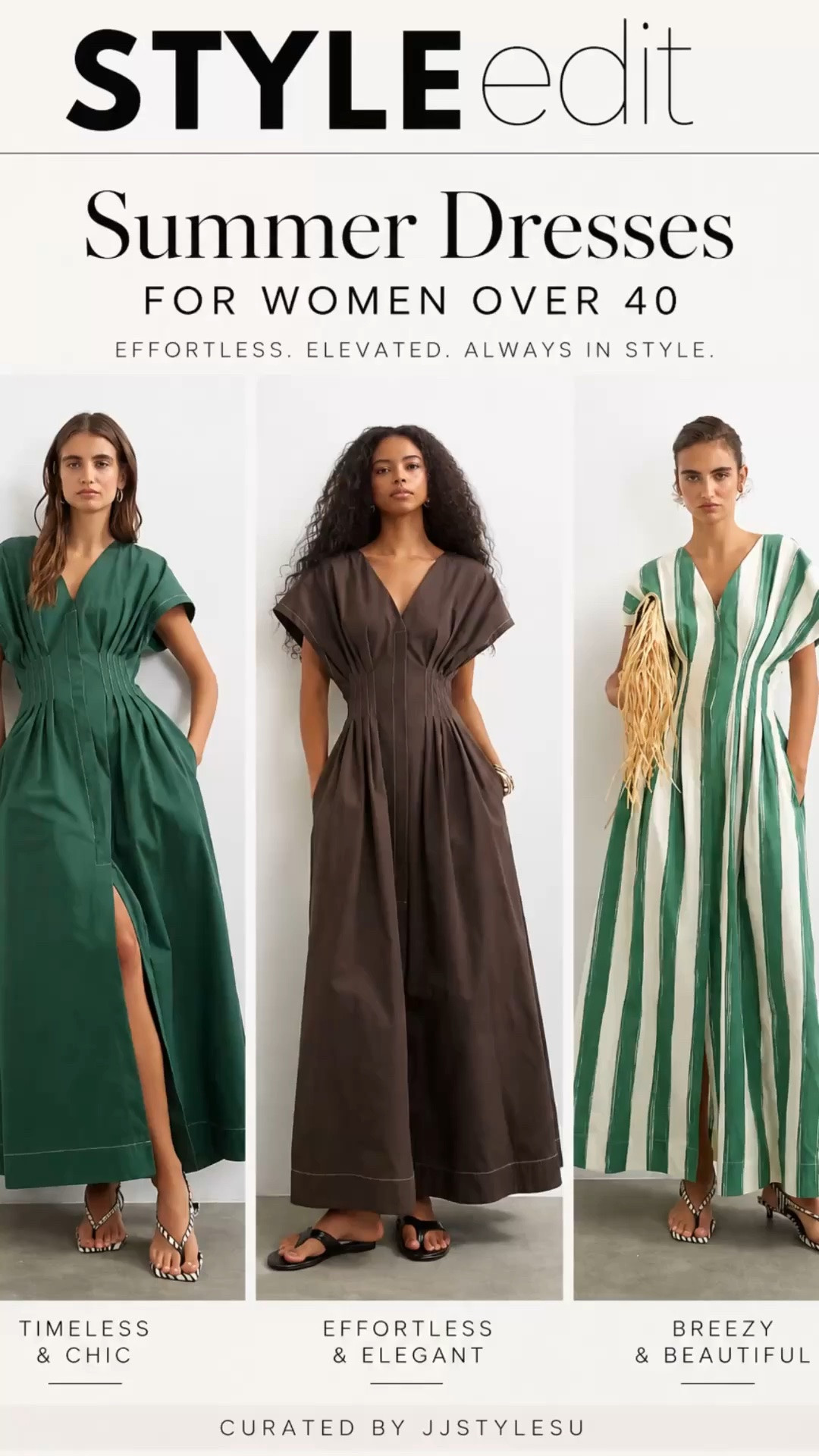 If you’re looking for flattering, elevated summer dresses that feel effortless, these are the ones to add to your wardrobe. ✨ From timeless solids to chic stripes, these dresses are polished, comfortable, and perfect for women over 40 who love classic style with a modern edge. 

Which one would you wear first—the emerald green, chocolate brown, or striped dress? 💚 🤎

#LTKStyle #LTKDresses #SummerStyle #WomenOver40Style #Over40Fashion #EffortlessStyle #ClassicStyle #ElevatedStyle #CapsuleWardrobe #SummerWardrobe #VacationStyle #StyleOver40 #TimelessFashion #WearWhatYouLove #jjstylesu

#LTKSeasonal #LTKOver40 #LTKootd