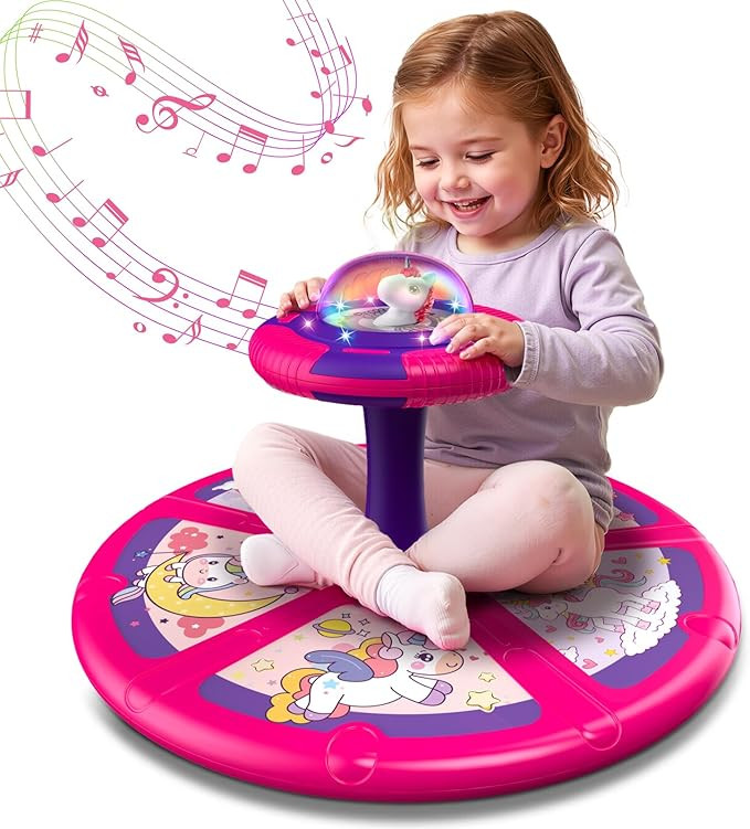 Flooyes Unicorn Sit and Spin Toys for Toddlers Girls 2 Years Old, Christmas Birthday Gifts for 1 ... | Amazon (US)